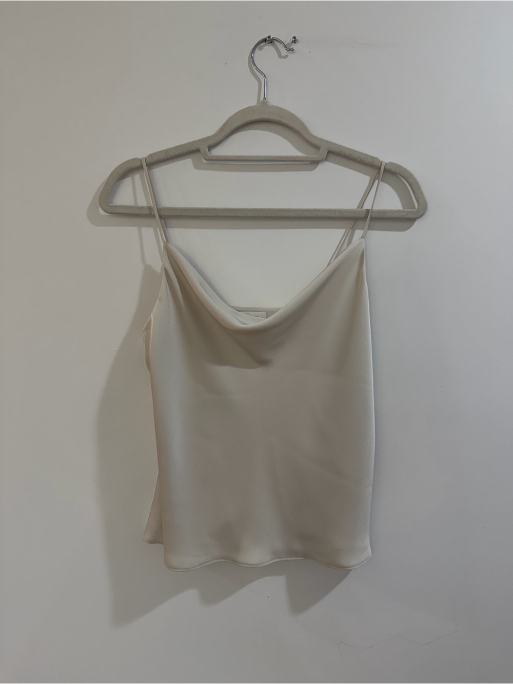 Aritzia Babaton Light Beige Satin Cowl Camisole